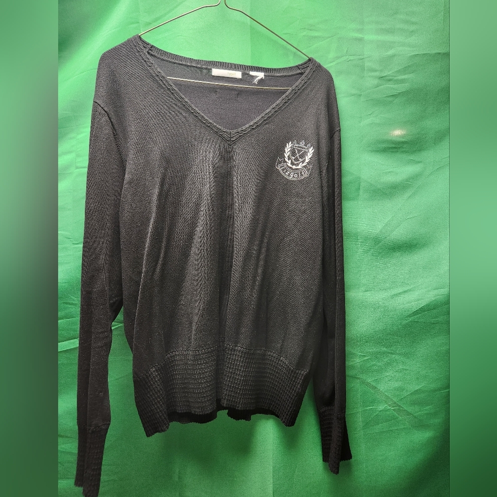 Liz golf v-neck light sweater grey/black color long-sleeved size medium
